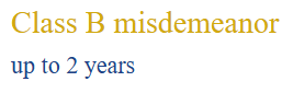 class b misdemeanor